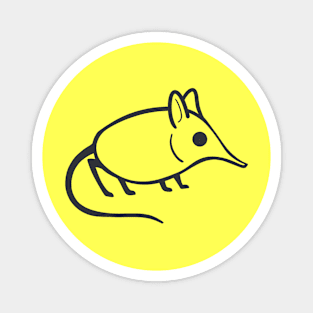 Elephant shrew minimalist design in dark ink Magnet